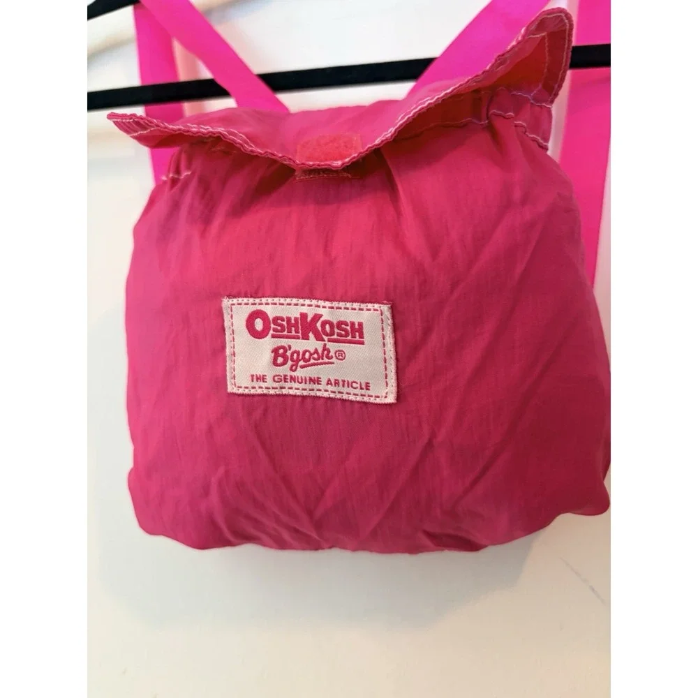 Vintage‎ OshKosh B'gosh 24M Pink Convertible Jacket Backpack 90s Rare